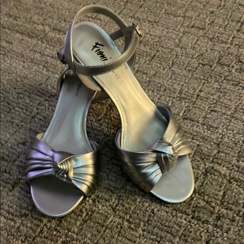 Elegant Silver Ankle Strap Sandals